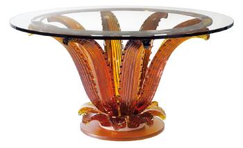 Cactus table round - Single table without top Amber - Lalique